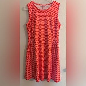 NEW YORK & COMPANY: BRIGHT ORANGE & WHITE SUNDRESS. NEW WITHOUT TAGS.